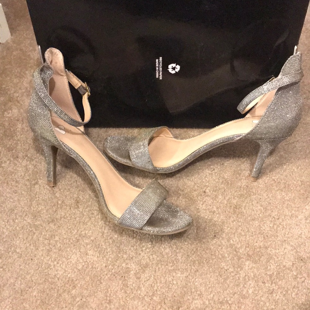 BP Pewter dress strappy heels.